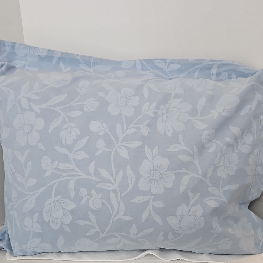 Eddie Bauer Home Blue Floral Botanical Cotton Standard Pillow Shams Set